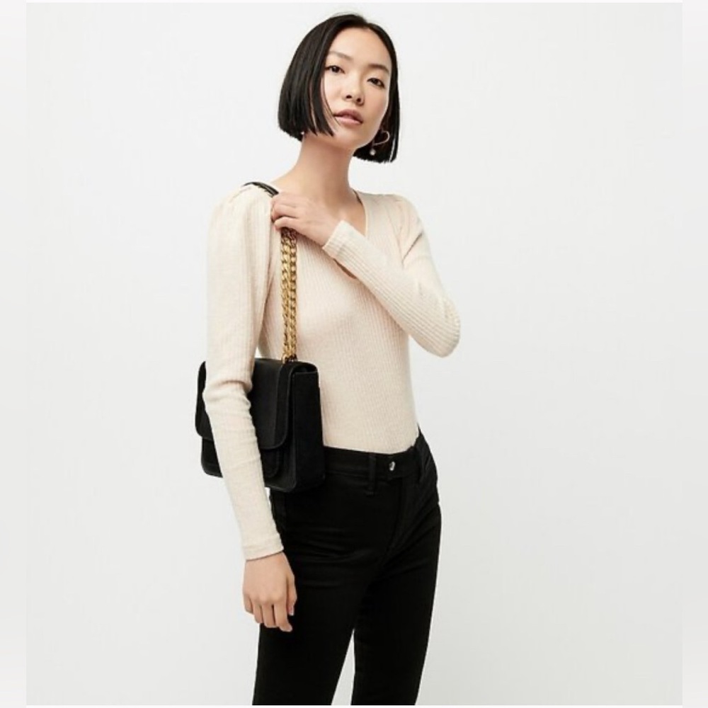 J.Crew Ribbed Puff Sleeve Top - Picture 3 of 10